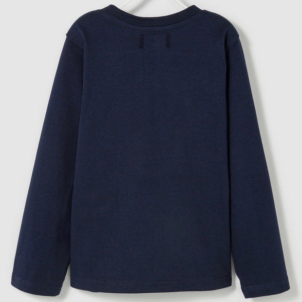 Boy's Santa Clause flip sequin shirt. Navy Blue.