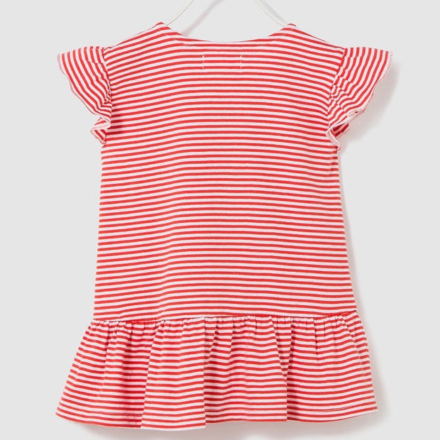 Girls Striped Top. Red.