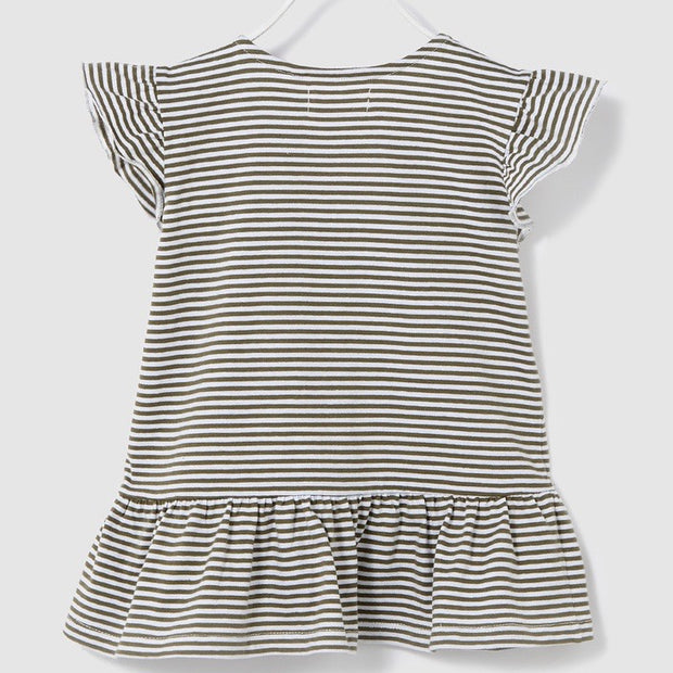 Girls Striped Top. Grey