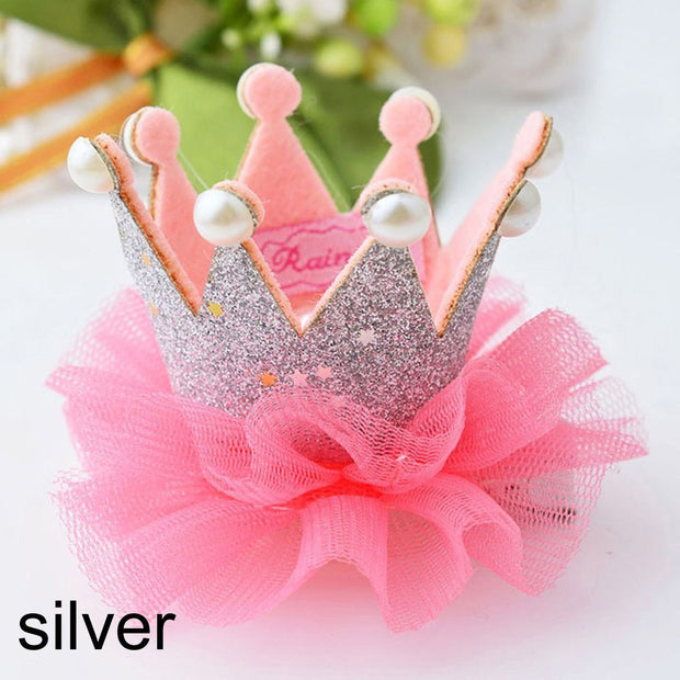 "Your Majesty" - Girl's Lace&Pearls Princess Crown / More colors available
