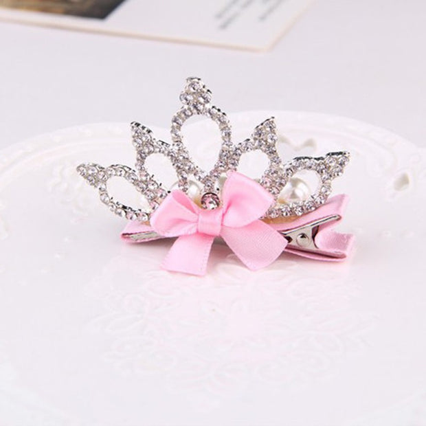 "True Princess" - #2 Girl's Crown Rhinestone Hair clip/ More colors available