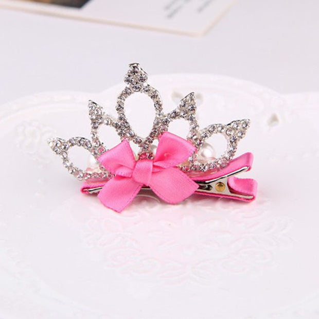 "True Princess" - #2 Girl's Crown Rhinestone Hair clip/ More colors available