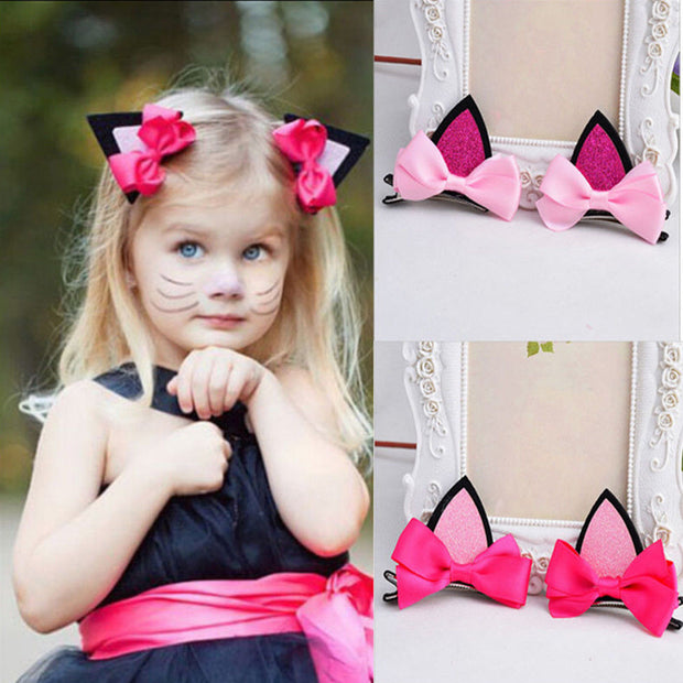 2Pcs of lovely Kitten Ears Hair Clips