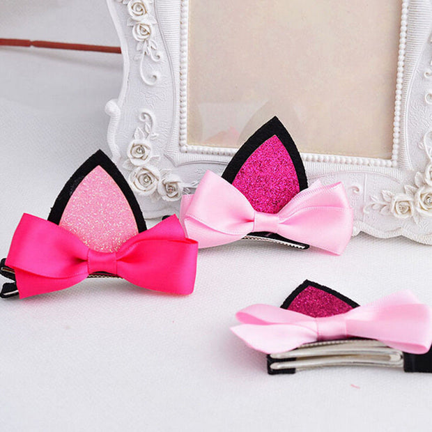 2Pcs of lovely Kitten Ears Hair Clips