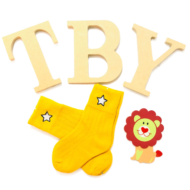 Star Cotton Socks. Yellow.