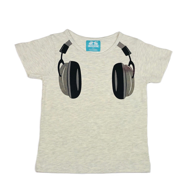 Boy Headset Graphic Tee. Grey.