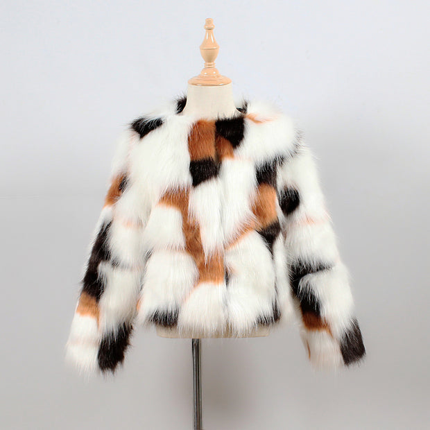 White Faux Fur Coat for Girls