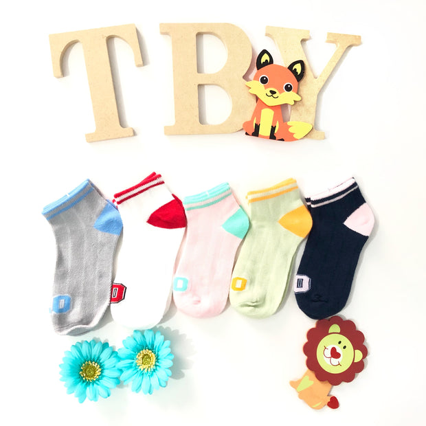 Unisex Cotton ankle socks. Navy-Pink.