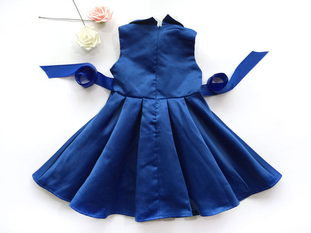 Girl's Flower detail satin dress