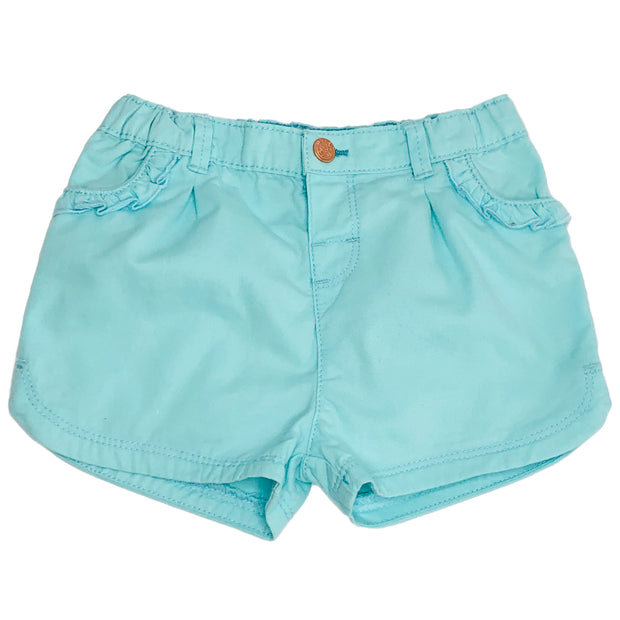 Super Soft Baby Girl's combed twill shorts. Mint.