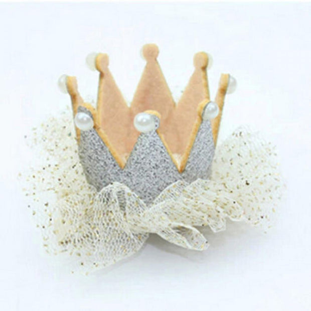 "Your Majesty" - Girl's Lace&Pearls Princess Crown / More colors available