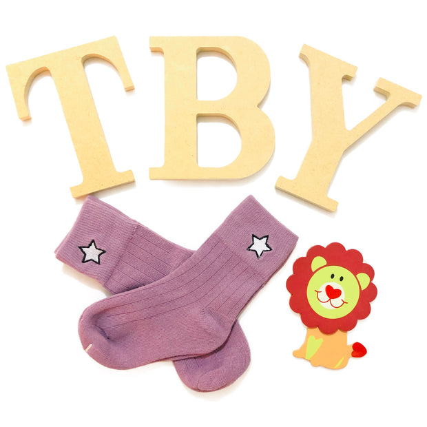 Star Cotton Socks. Purple.