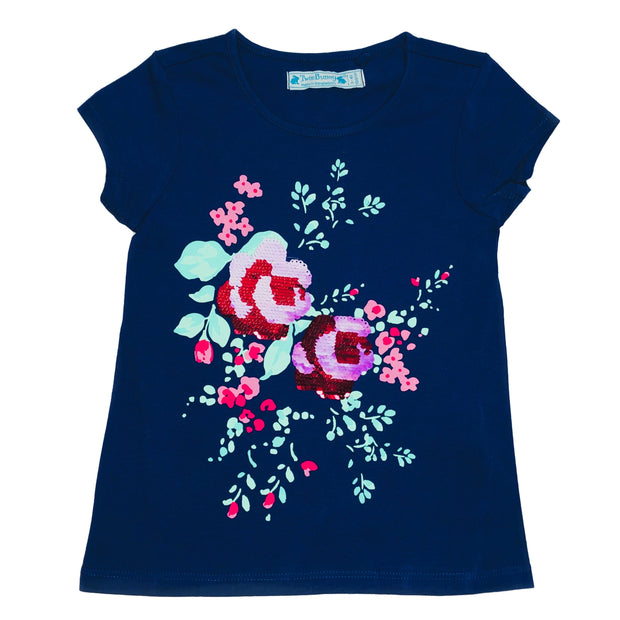 Girl's flip sequin RoseGarden Tee