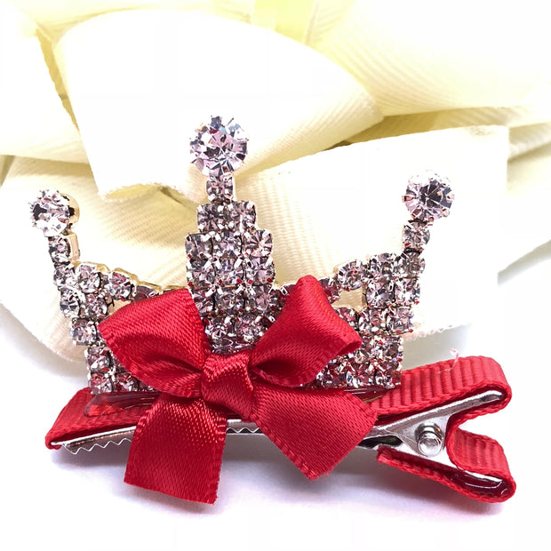 "True Princess" - #3 Girl's Crown Rhinestone Hair Clip/ More colors available