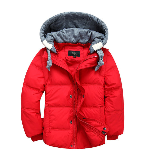Soft warm winter down Jacket for Boys. Red.
