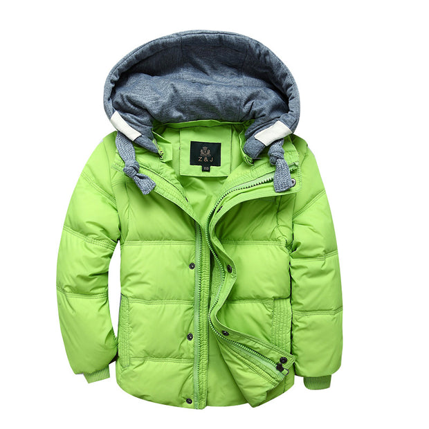 Soft warm winter down Jacket for Boys. Green.
