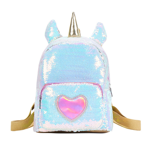 Unicorn Flip Sequin Smaller School Backpack