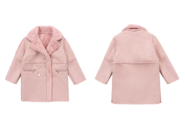 Elegant Winter Wool Trench Coat for Girls.