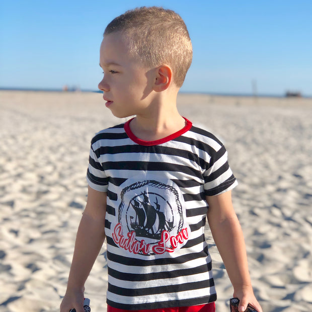 Boys TwinBunny Nautical Graphic Tee - Sailor Love.