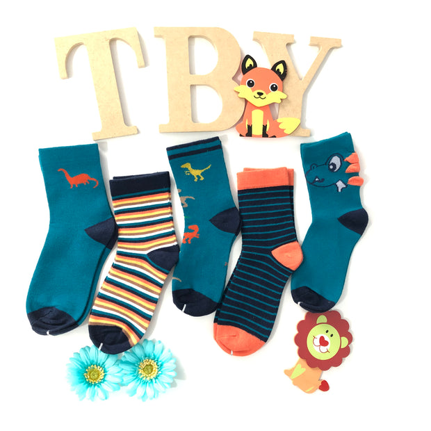 Boy's Dino Socks. 5 pack.