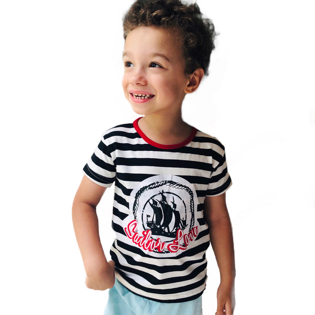 Boys TwinBunny Nautical Graphic Tee - Sailor Love.