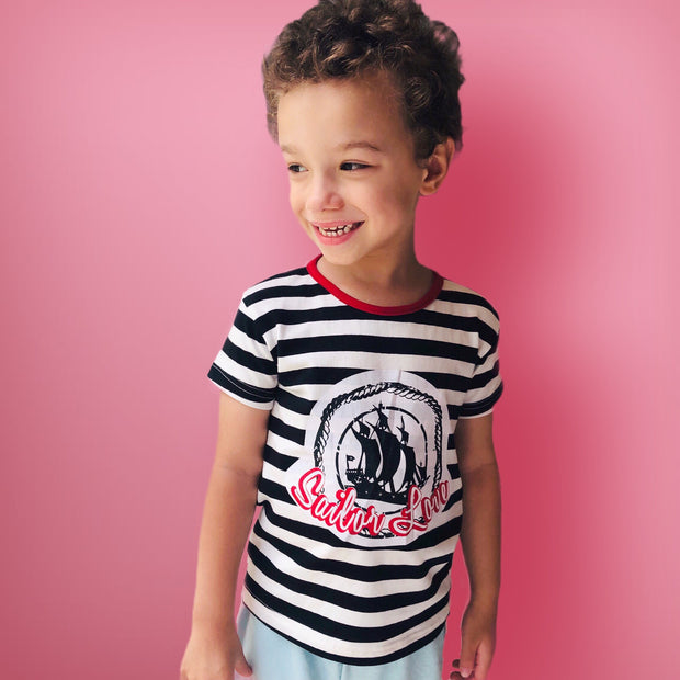 Boys TwinBunny Nautical Graphic Tee - Sailor Love.