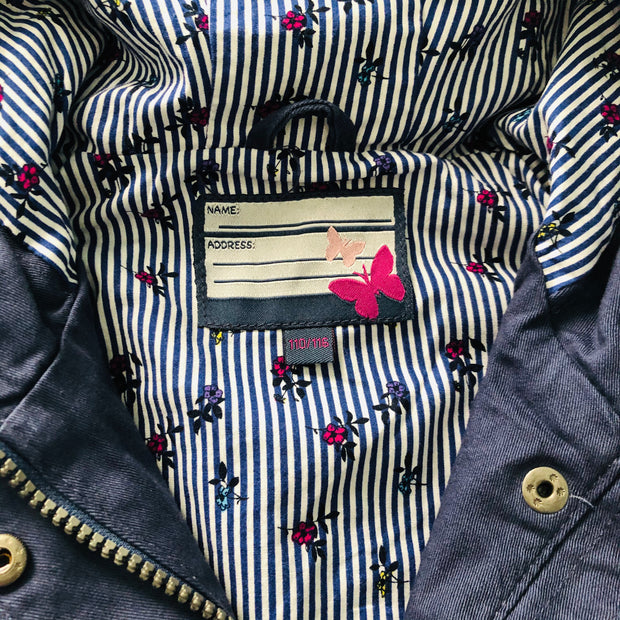 Girl's Navy blue Butterfly Parka