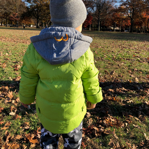 Soft warm winter down Jacket for Boys. Green.