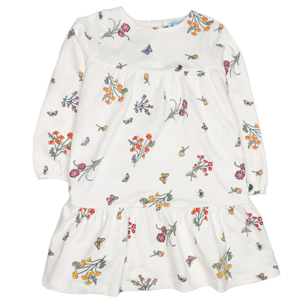 Girls flower print long sleeve dress