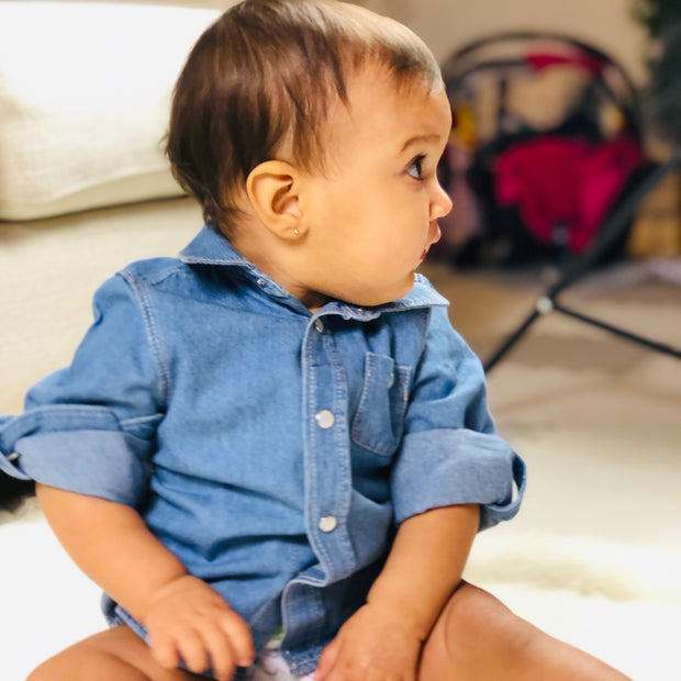 Baby Girls Denim Long sleeve Shirt.