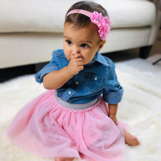 Baby Girls Denim Long sleeve Shirt.