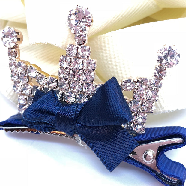 "True Princess" - #3 Girl's Crown Rhinestone Hair Clip/ More colors available