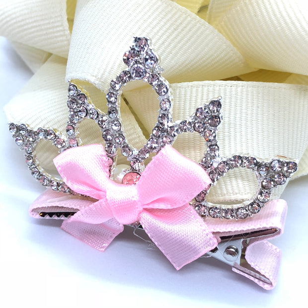 "True Princess" - #2 Girl's Crown Rhinestone Hair clip/ More colors available