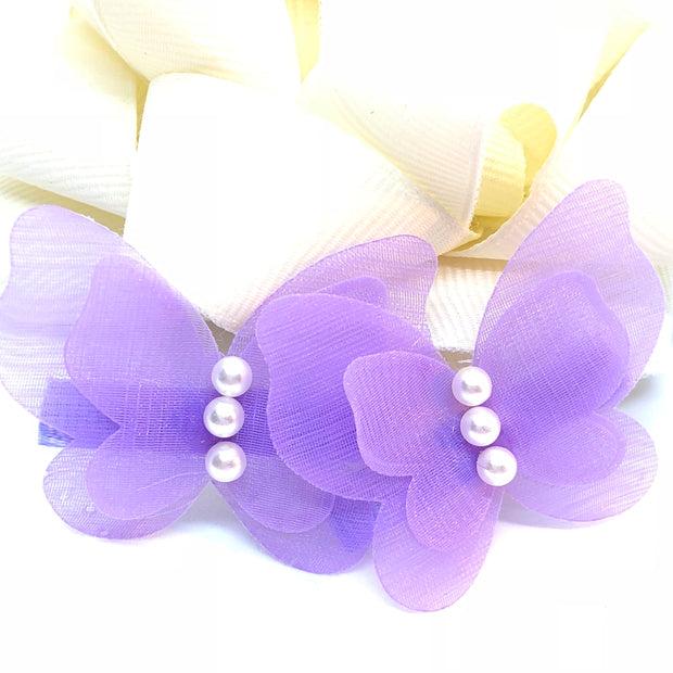 "The Butterfly Beauty" - Girl's Chiffon Hair Clip/ More colors available