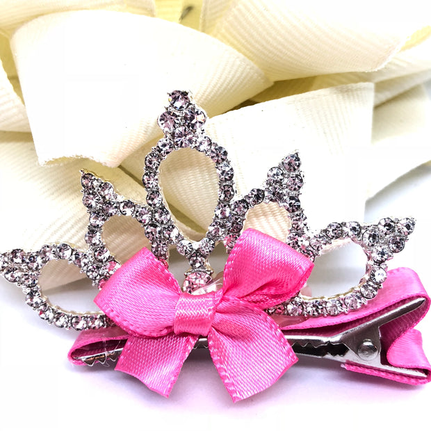 "True Princess" - #2 Girl's Crown Rhinestone Hair clip/ More colors available