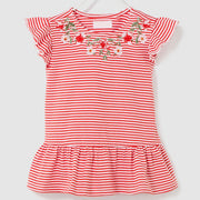 Girls Striped Top. Red.