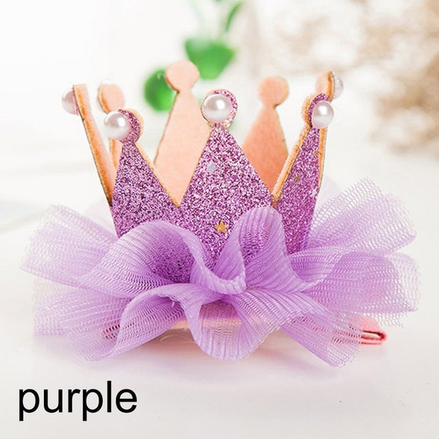 "Your Majesty" - Girl's Lace&Pearls Princess Crown / More colors available
