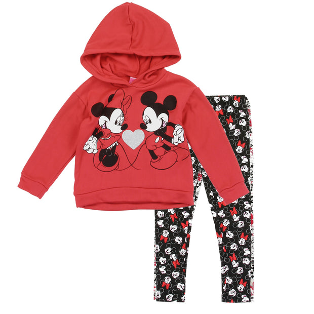 Mickey & Minnie Mouse Girls 2PC Fleece Hoodie and Leggings Set