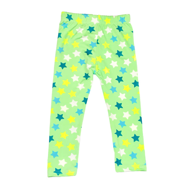 Girl Star Print Apple Green super soft Summer Leggings