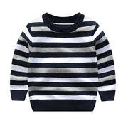 Stripe & Stripes - Knitted Sweater. Navy Blue.