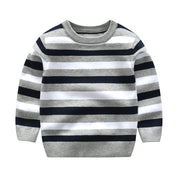 Stripe & Stripes - Knitted Sweater. Grey.