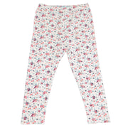 Baby Girl's Pink Flower print white leggings