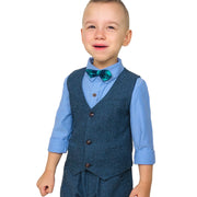 Boy's 4 PCS Elegant formal Outfit. Blue & Grey