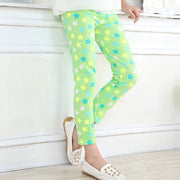 Girl Star Print Apple Green super soft Summer Leggings