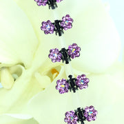 Mini Rhinestone Flower Clips 12 Pack