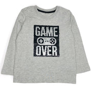 Boys Long Sleeve Flip Sequin Game ON/ Game Over Shirt