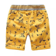 Boy's all over print Twill Shorts. Yellow.