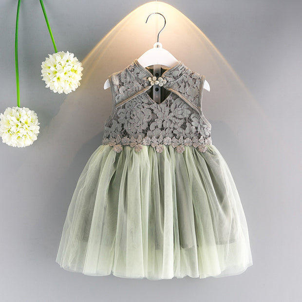 Girl's Tulle & Lace Dress