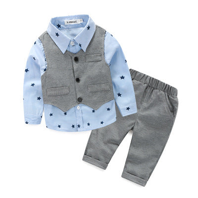 Baby Boy's 3 PCS outfit. Blue.