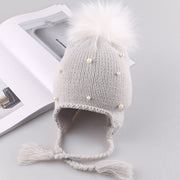 Baby-toddler pearl embellished winter hat